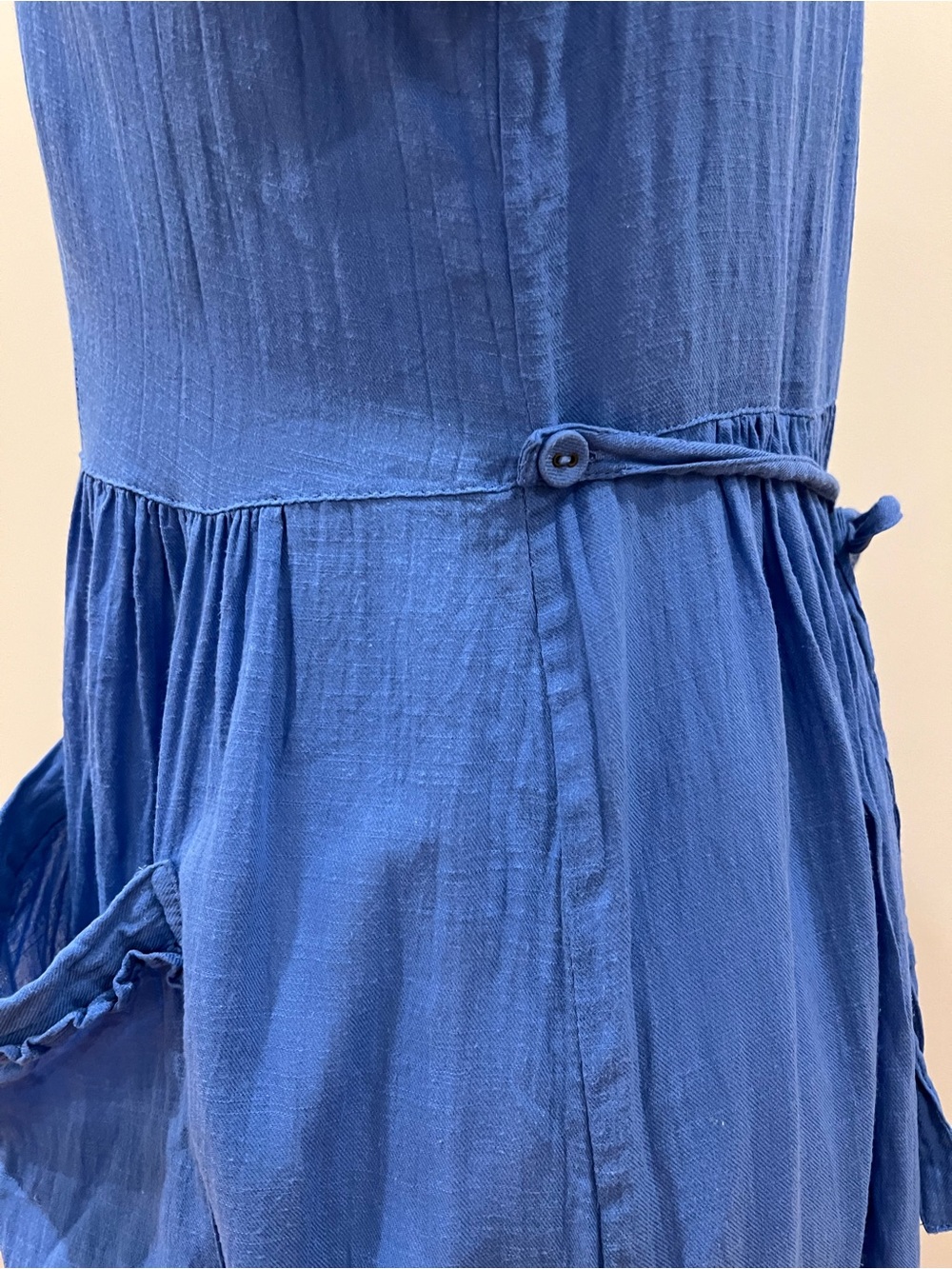 April Cornell Modern Prairie Dress Medium Blue Embroidered Button Front Cottage - Picture 8 of 14